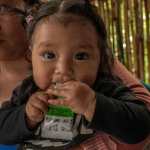 On September 28, 2026 in Totonicapán, Guatemala achild / caregiver / health worker participates in the delivery of Small Quantity Lipid-based Nutrient Supplements (SQ-LNS) as part of an integrated nutrition package for children aged 6–23 months. The six-month pilot, running from September 2026 to March 2027, is being implemented by the Ministry of Public Health and Social Assistance (MSPAS) with support from UNICEF and The Church of Jesus Christ of Latter-day Saints. It aims to reach approximately 14,000 girls and boys in seven prioritized municipalities across Guatemala, strengthening prevention of stunting, wasting and micronutrient deficiencies during the critical first 1,000 days of life. Guatemala, 2026. Lidia, 6 months, carried by his mother Adelaida Itzep, is eating a porsion of SQ-LNS during a visit of health center personer at their home.
San Antonio Pasajoc, Momostenango, Totonicapán, Guatemala. September 29, 2026.
UNICEF Guatemala is delivering a small supplements for the prevention of malnutrition in early childhood (SQ-LNS or Small Quantity Lipid-based Nutrient Supplements) to needed communities in Totonitacapán, western highland of Guatemala. Contextually, and in collaboration with Health Ministry of Guatemala, Unicef Guatemala records the weight and height of the kids visited and shows the good practices related to child nutrition to their parents.
SQ‑LNS are nutrition supplements embedded in a small amount of food paste (around 20 g per sachet) that provide 24 micronutrients and macronutrients. They are considered a type of home fortification, much like multiple micronutrient powders, because they can be mixed with foods prepared for infants and young children in the home, they can also be eaten straight from the sachet. SQ‑LNS are designed to complement the diets of children aged 6 months and older by providing multiple micronutrients with a food base that also provides energy, protein and essential fatty acids.
SQ‑LNS are desig