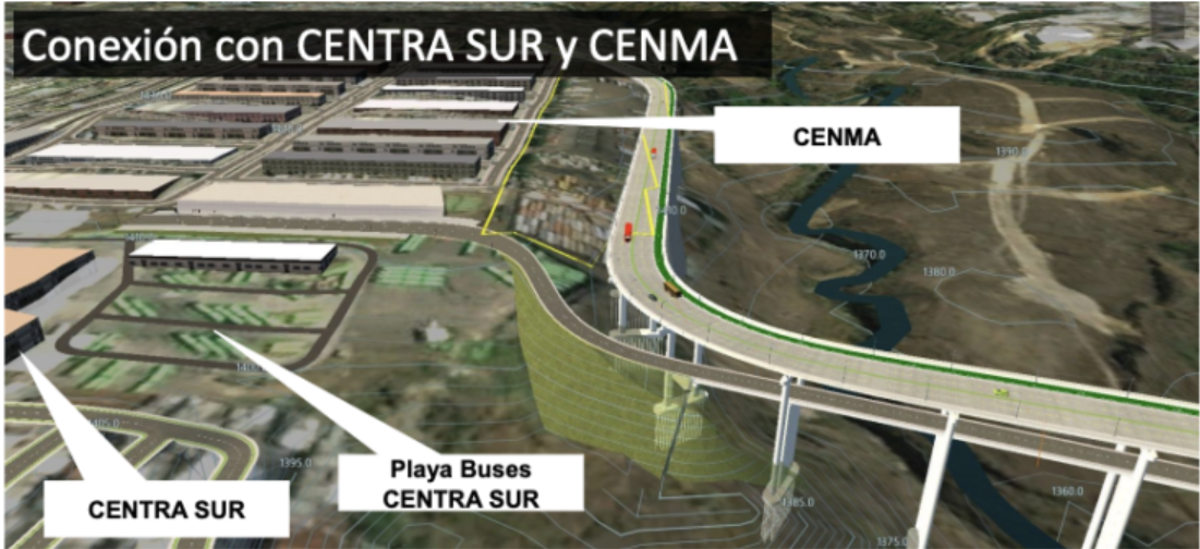 Diseño del puente Frutal-Cenma, que contempla un nivel inferior para el paso del MetroRiel. (Foto, Prensa Libre, cortesía Municipalidad de Guatemala9