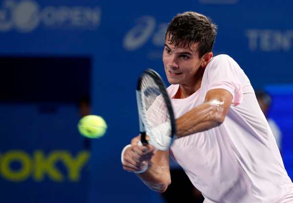 El español Rafael Jodar, en un momento de su partido de dieciseisavos de final del Abierto de Tokio ante el paraguayo Daniel Vallejo. EFE/EPA/FRANCK ROBICHON