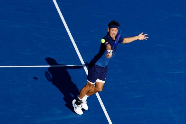 El japonés Kei Nishikori, en un momento de su partido contra el estadounidense Frances Tiafoe, en el Abierto de Tokio.EFE/EPA/FRANCK ROBICHON